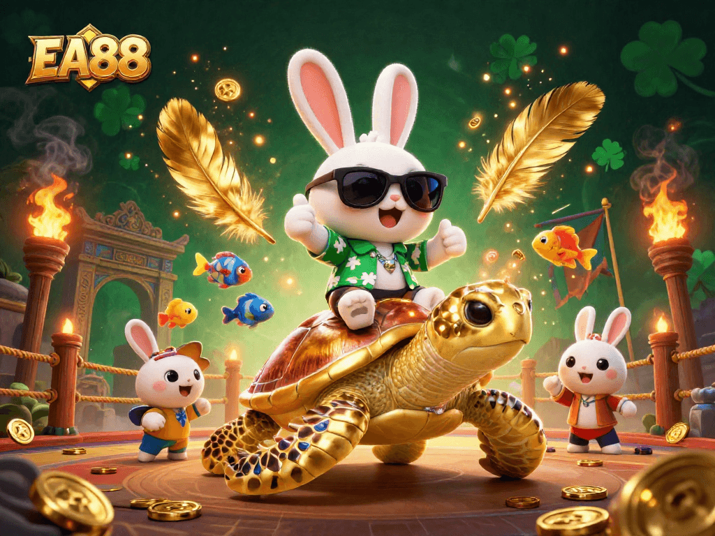 Experience high wins at EA88 with fun 3D characters in a vibrant casino scene!