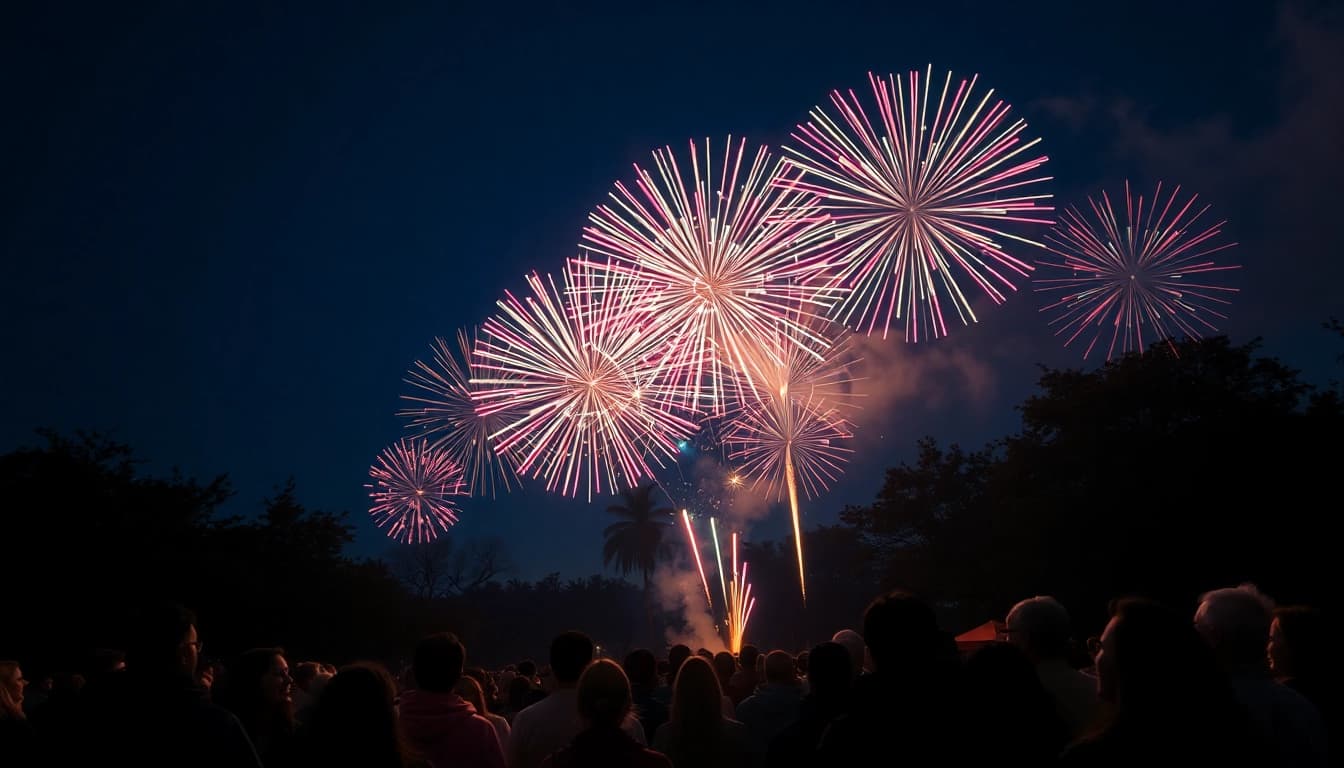 Experience magnificent fireworks uk lighting up the night sky during a vibrant celebration.