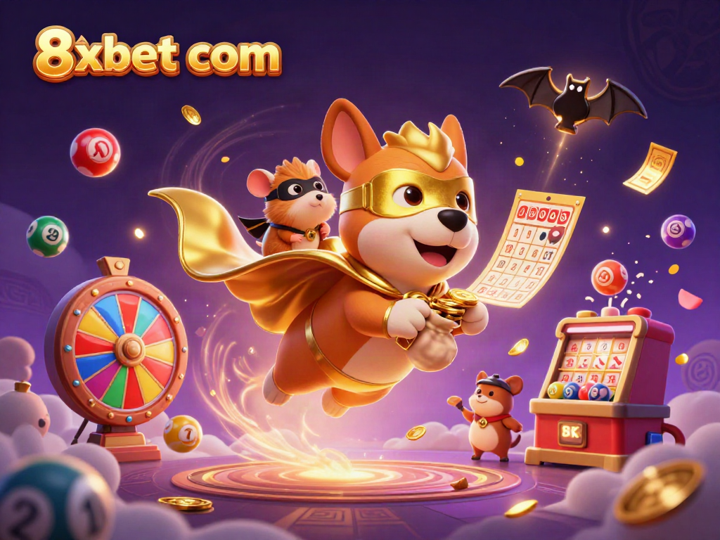 Experience the excitement of gaming with vibrant elements in the 8xbet com illustration featuring dynamic characters.