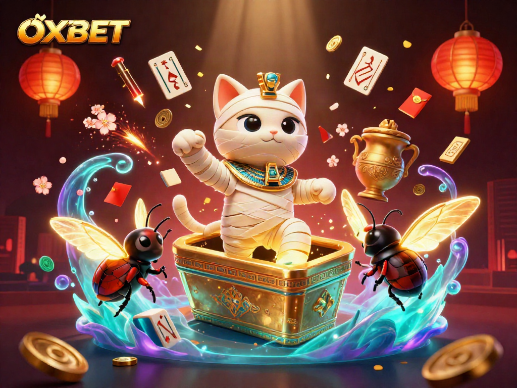 Experience OXBET with a lively illustration of ancient gaming fun, featuring vibrant colors and dynamic elements.