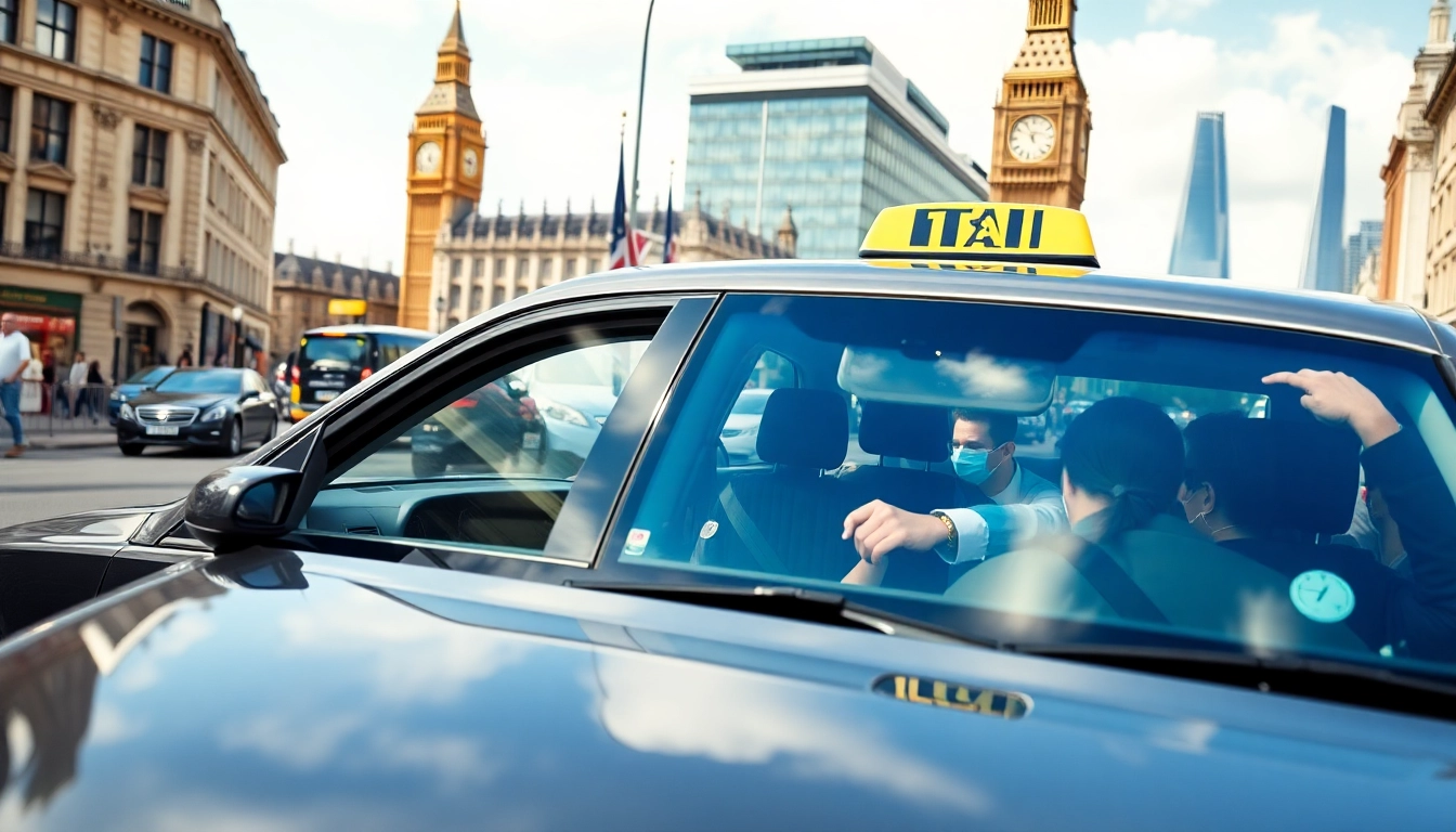 Minicabs providing convenient transport in a bustling urban environment.