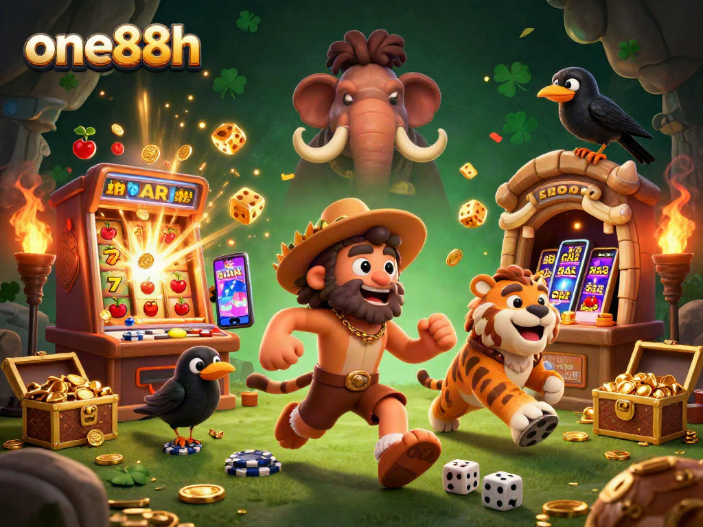 Engage in thrilling gameplay at one88h with a 3D casino scene bursting with action and excitement.