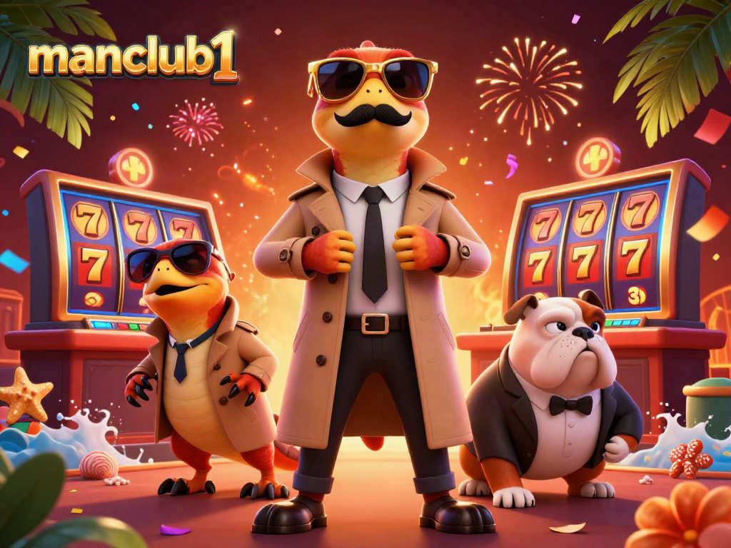 Experience the excitement of winning big at manclub1 with thrilling slot reels and vibrant casino elements.