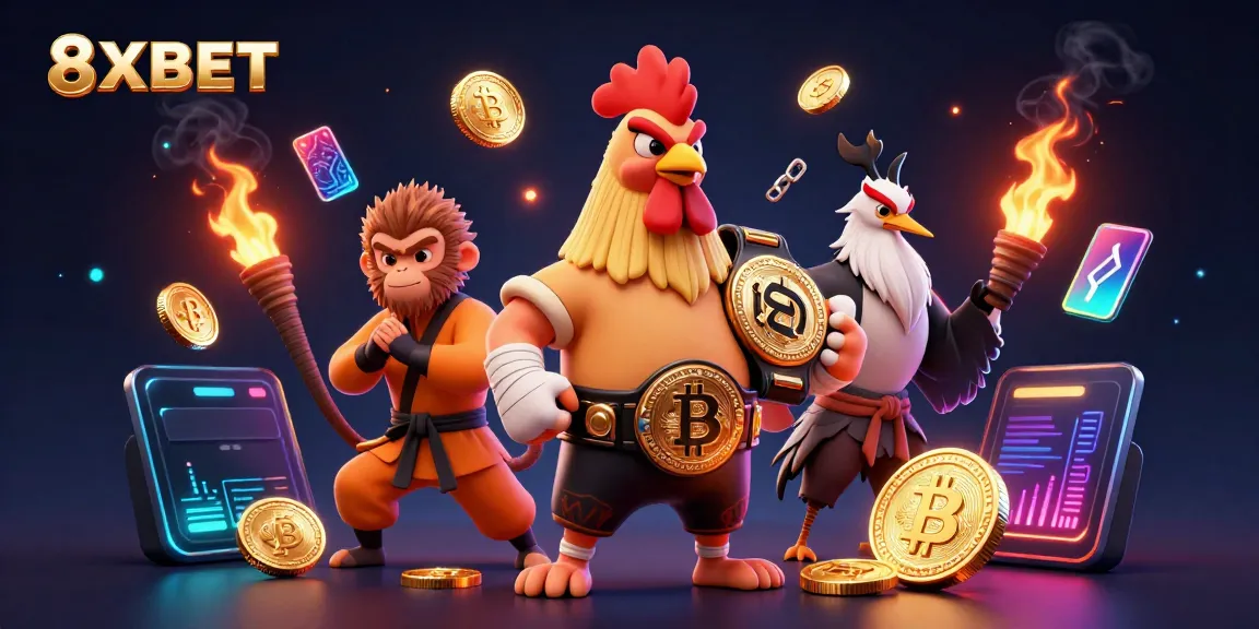 Embrace the excitement of 8XBET with dynamic martial characters and crypto elements for online gaming.