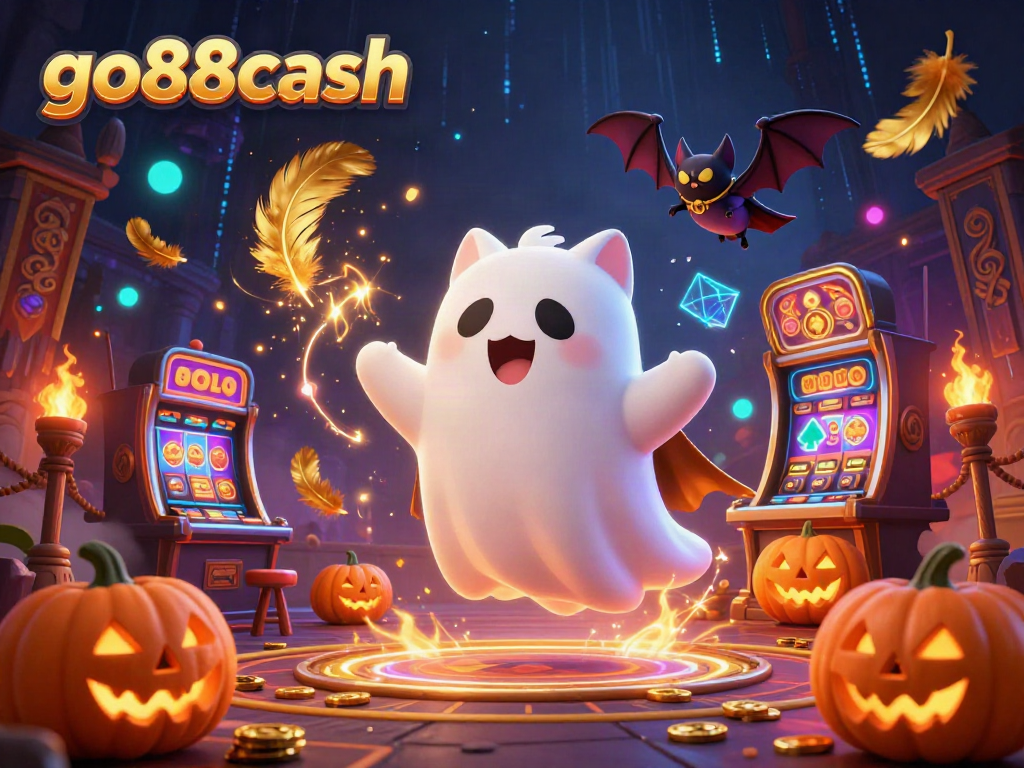 Play and win big at go88cash with this lively ghost cat in a haunted casino atmosphere.