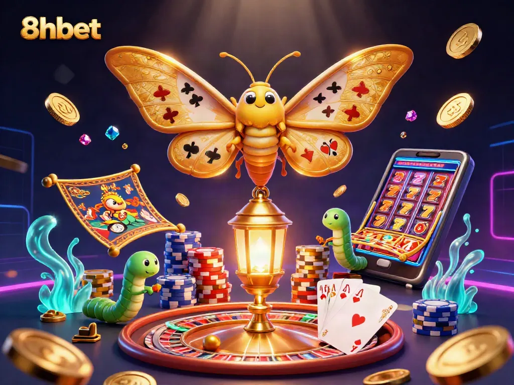 Experience thrilling gameplay with 8xbet, featuring a vibrant casino environment with rich colors.