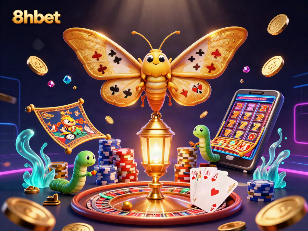 Experience thrilling gameplay with 8xbet, featuring a vibrant casino environment with rich colors.