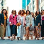 Diverse women in fashionable outfits showcase the latest trends in women fashion confidently.