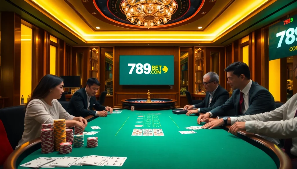 Experience excitement at 789BET COM with vibrant casino tables and poker games.