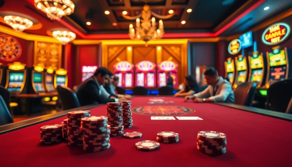 Experience high-stakes gambling at s88s.net with an elegant casino scene featuring poker, chips, and slots.