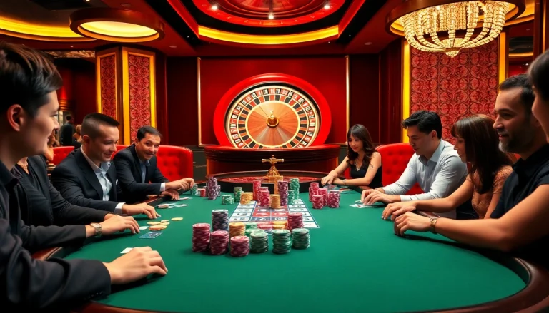 Win big at ta88 with exciting poker gameplay amidst a vibrant casino atmosphere.