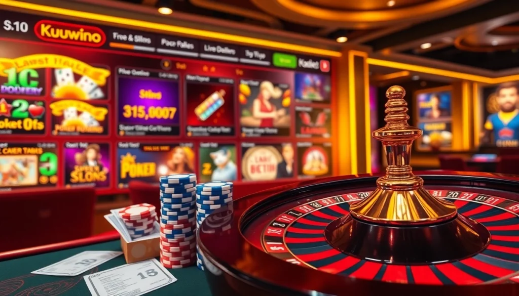 Kuwin online casino offering a thrilling gaming experience with live dealer tables and dynamic slot games.