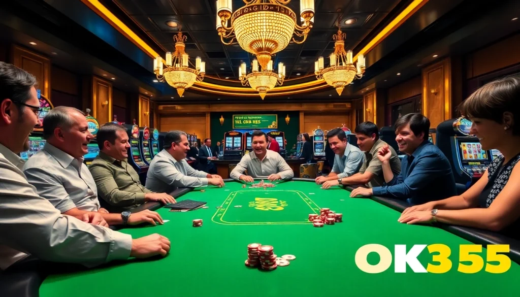 Engaged players at a casino table excitement during OK365 đăng nhập.