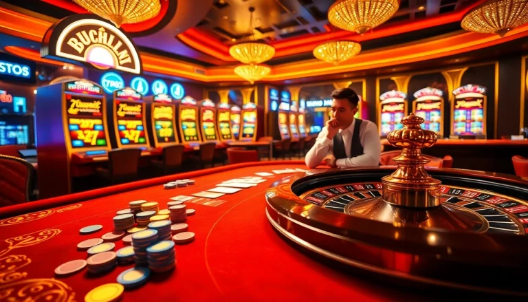 The vibrant casino table at 789club showcasing colorful chips, cards, and the excitement of gameplay.