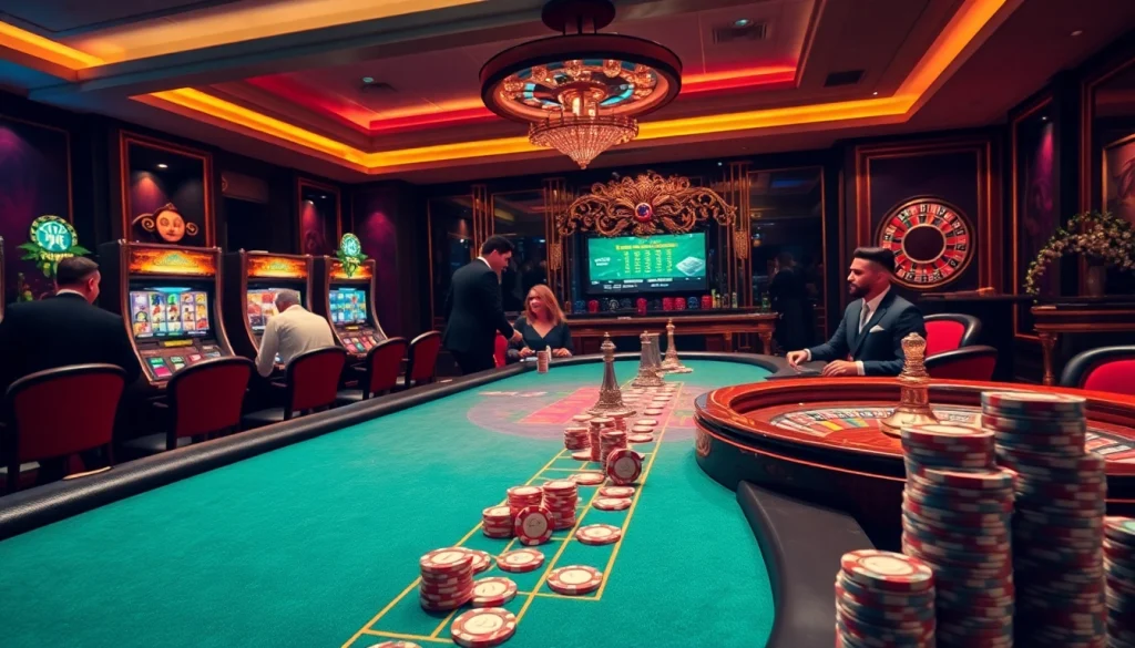 Experience excitement at nhà cái 78win with a lively casino scene featuring poker tables, slot machines, and roulette.