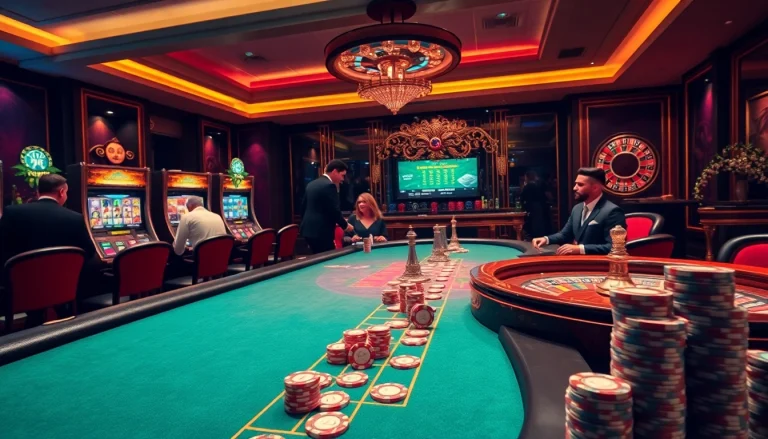 Experience excitement at nhà cái 78win with a lively casino scene featuring poker tables, slot machines, and roulette.