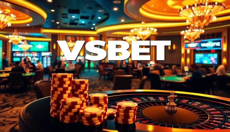 Players enjoying a lively game at VSBET casino tables, showcasing excitement and luxury.