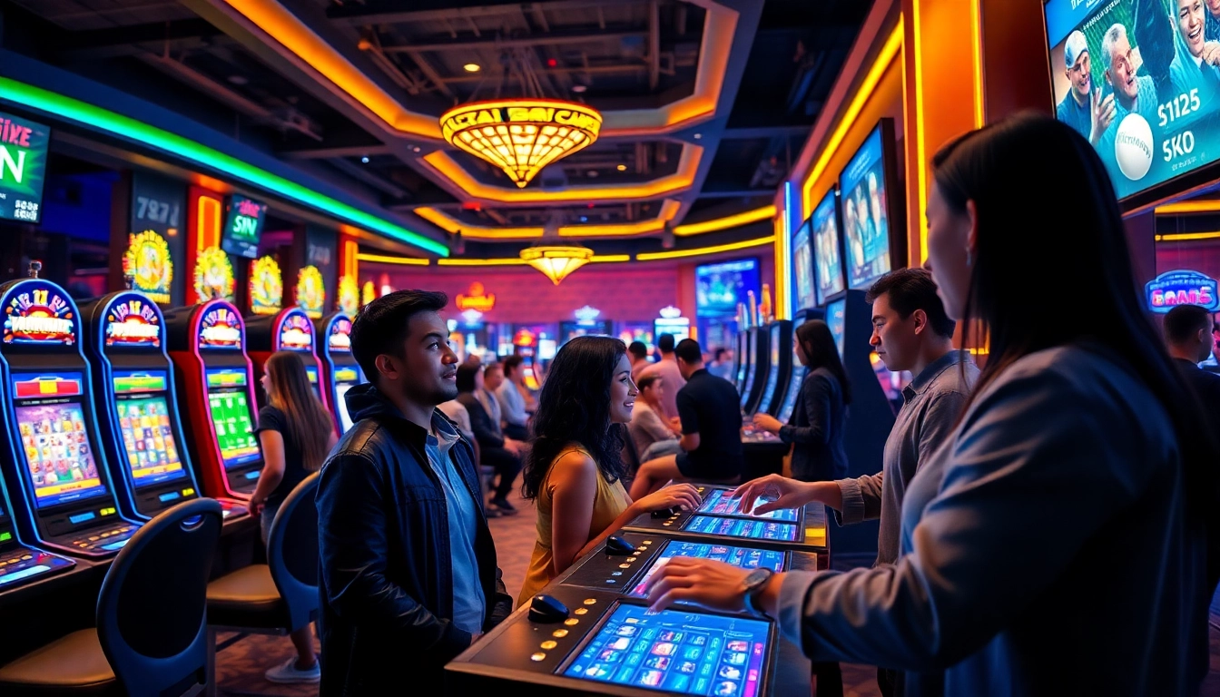 Exciting online betting scene showcasing players using fly88 code with vibrant gaming technology.