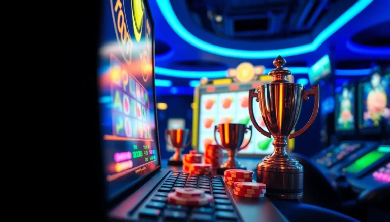 Exciting Kode4d link scene showcasing vibrant online gaming with virtual slots and chips.