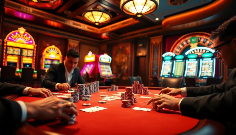 Experience the thrill of GO8 gaming at a luxury casino poker table with high-stakes action.