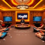 Winning at King88’s table games with vibrant chips and stunning roulette action.