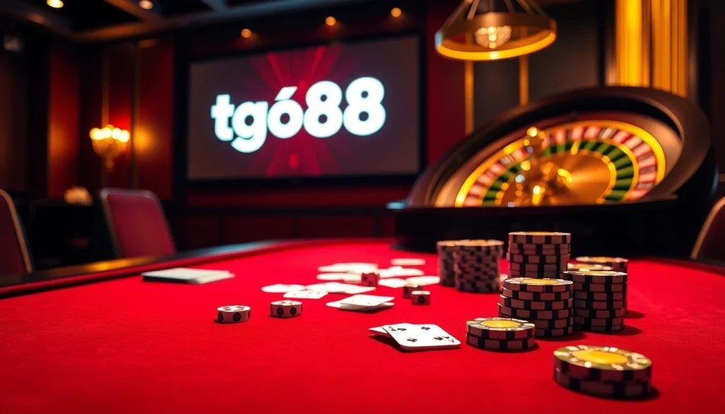 Tải go88 for an exciting online gaming experience at a luxurious casino table.
