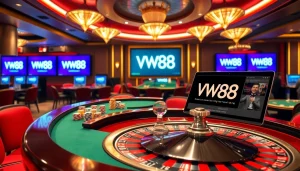 Experience thrilling gameplay link vào ww88 at this luxurious casino featuring poker chips and a roulette wheel.