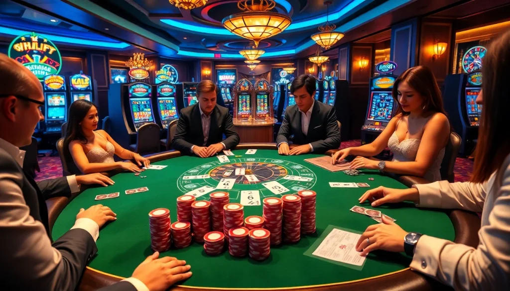 Experience high-stakes gambling excitement with lc88 at the luxurious casino table.