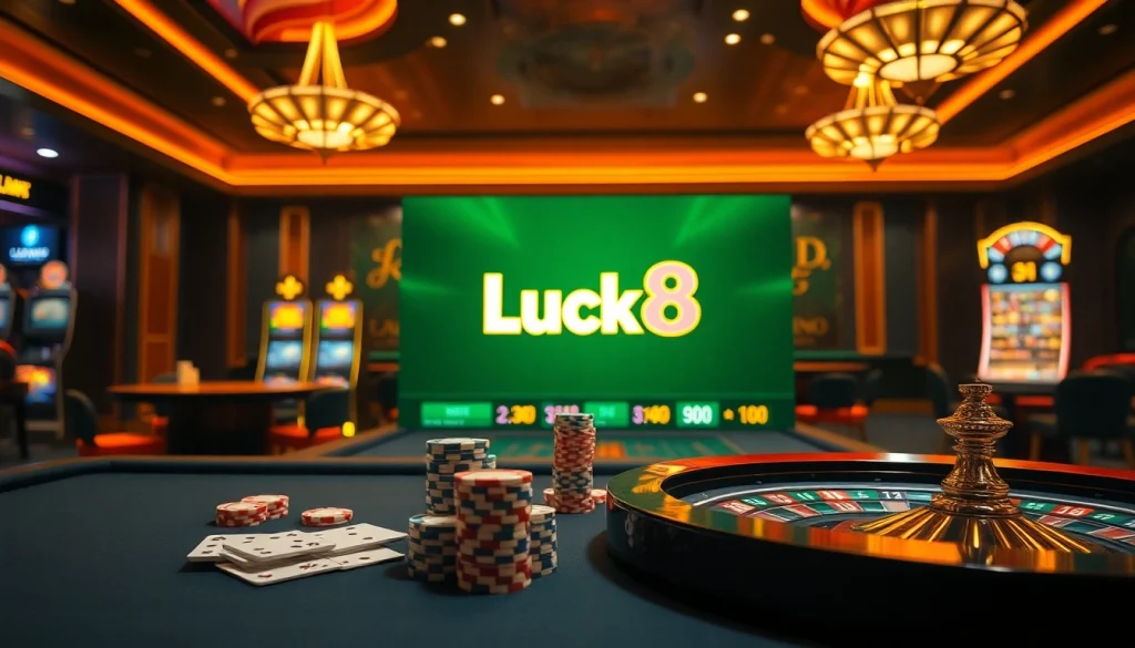 Engaging scene at Trang chủ Luck8 showcasing vibrant casino games and online betting.