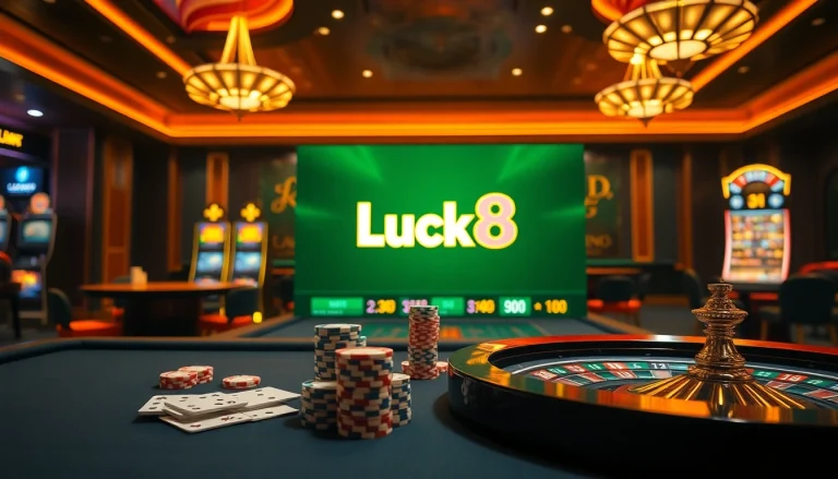 Engaging scene at Trang chủ Luck8 showcasing vibrant casino games and online betting.