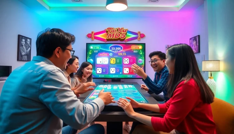 Tài Xỉu MD5 game scene showcasing diverse players engaged in an exciting online gaming experience.