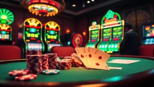 SV388 online gambling interface showcasing vibrant poker chips and a roulette wheel.