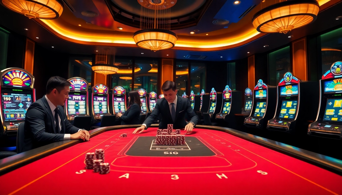 S8 platform showcasing vibrant slot machines and poker chips in a thrilling casino atmosphere.