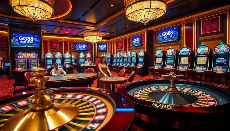 Experience thrilling gameplay at GG88 com, showcasing vibrant casino energy and engaging gambling activities.