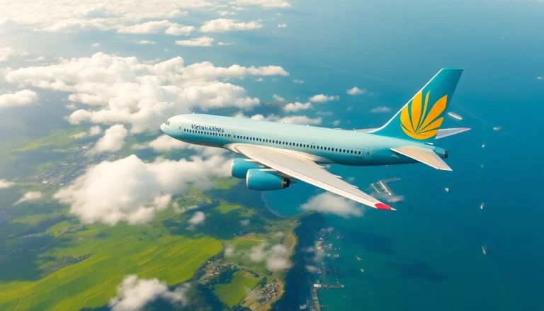 VN168 flight soaring over Vietnam's stunning landscapes with vibrant colors.