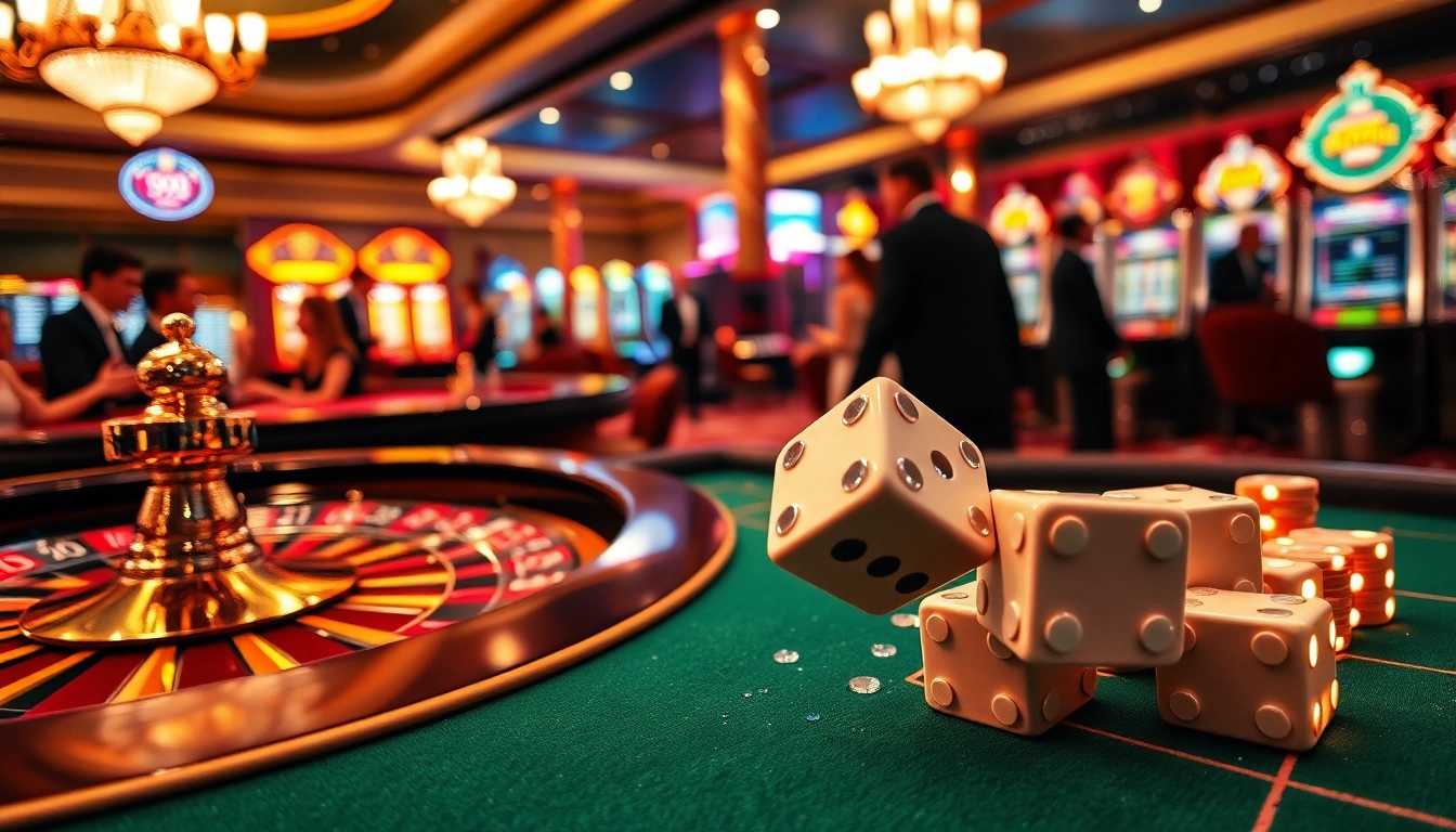 Experience the thrill of 98win casino with vibrant gaming tables and excited players.