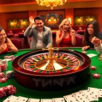 Players enjoying the vibrant gaming atmosphere at https://9bet0.us.com/ with poker chips and roulette.