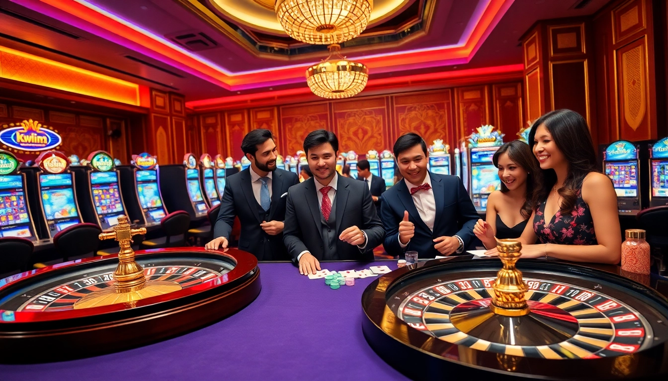 A thrilling gambling experience awaits at kwin com with vibrant casino tables and engaging players.