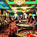 Experience the thrill of winning at https://www.66slots8.com/ with an elegant casino scene showcasing players at slot machines and tables.