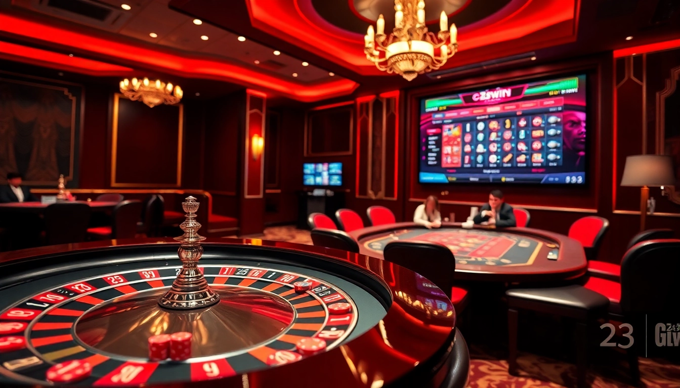 Experience luxury gaming at Nhà cái 23Win with dynamic casino tables and vibrant online gambling interfaces.