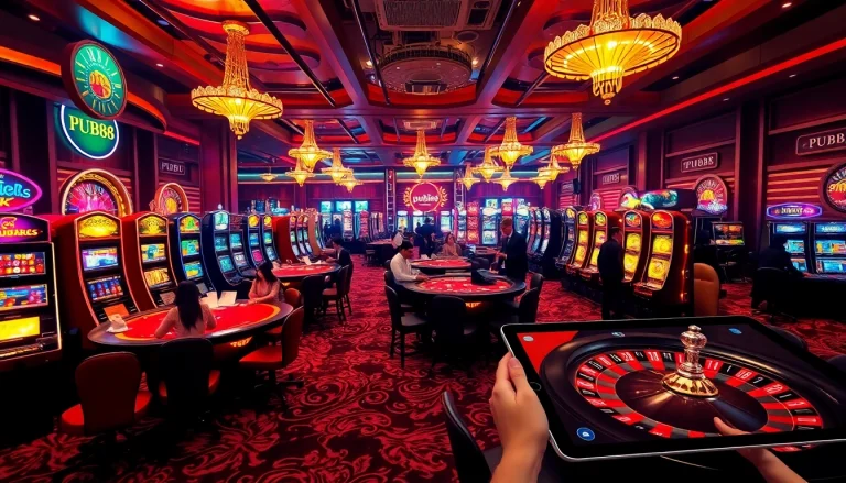 Experience thrills at the trang chủ pub88 casino with vibrant gaming tables and slot machines.