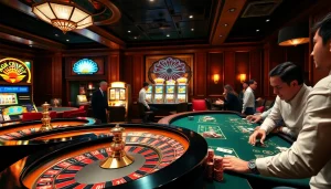Experience the thrill of gambling at https://rikvip.talk/ with an exciting casino scene featuring roulette and poker.