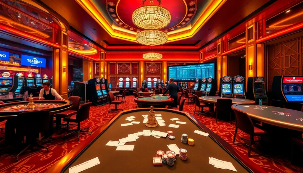 Engaging players enjoying games at CM88 with vibrant casino tables and exciting atmosphere.