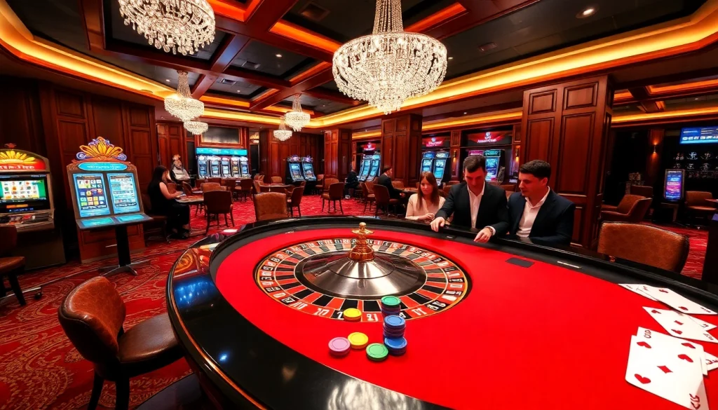 Experience the thrill of 78win com as players place bets at a luxurious casino roulette table.