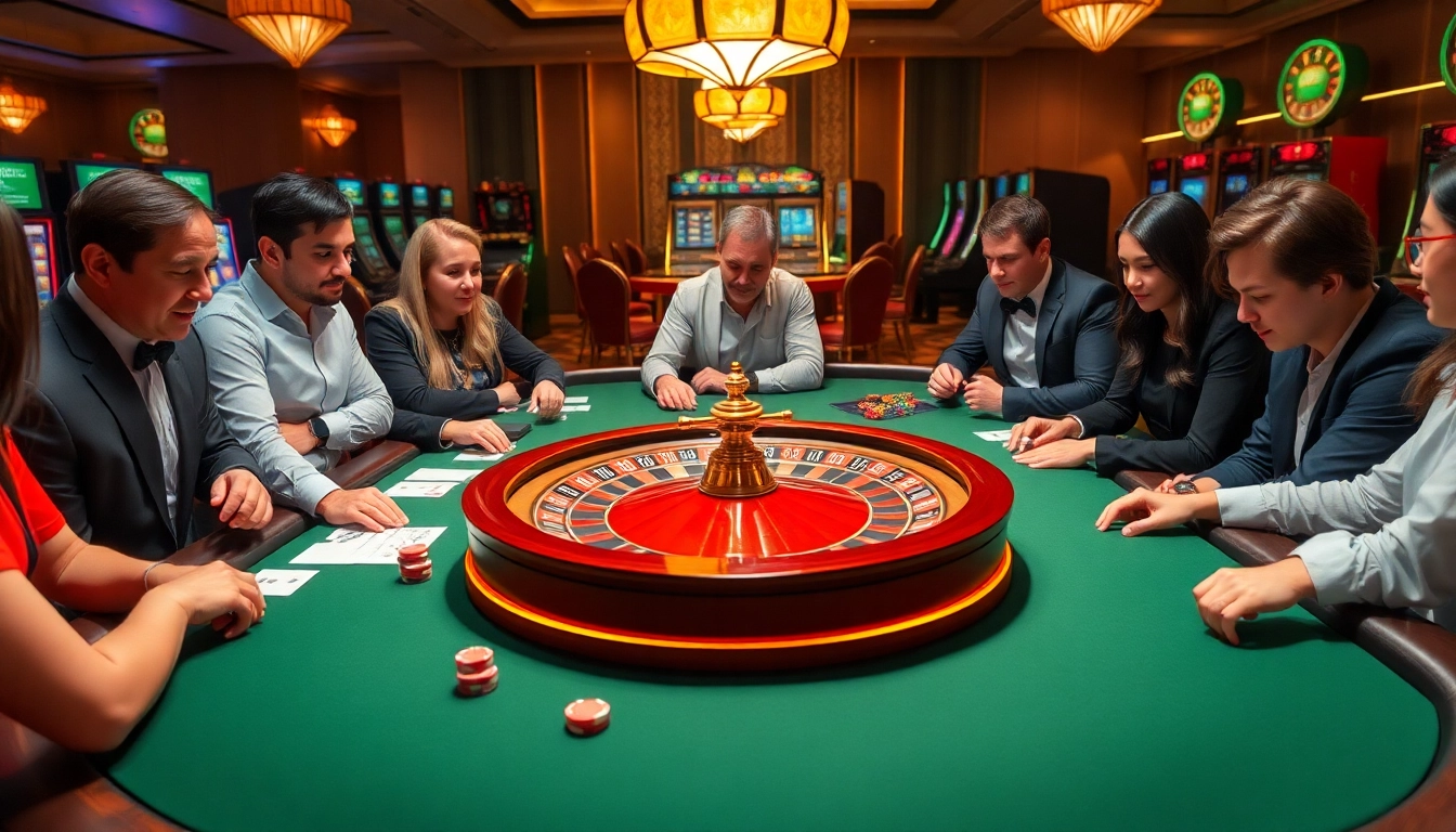 Experience a thrilling casino atmosphere with HM88 as players engage in exciting betting at the roulette table.