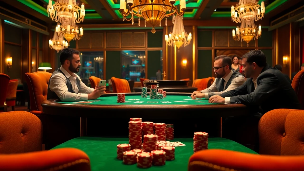 Experience high-stakes poker at its finest with https://kjcmh.com/ showcasing vibrant chips and winning cards.