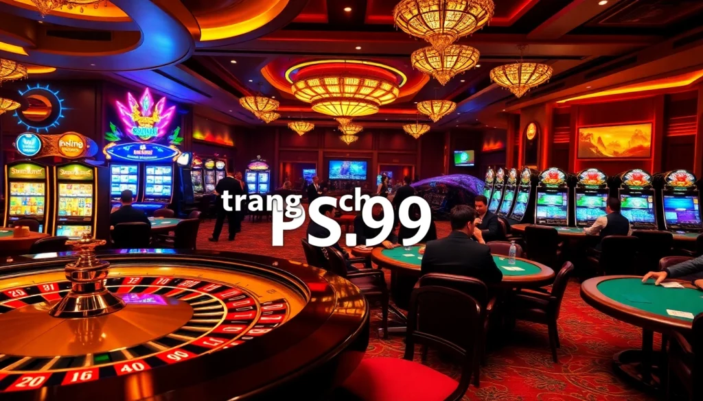 Experience the excitement of trang chủ PS99 with players at luxury casino tables engaging in thrilling games.