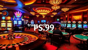 Experience the excitement of trang chủ PS99 with players at luxury casino tables engaging in thrilling games.