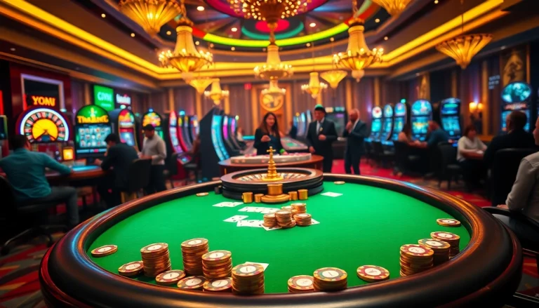 Experience the excitement of sodo66 with a vibrant casino scene featuring poker chips and cards.