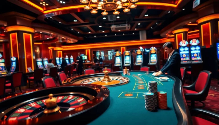 Experience winning moments at XX88 casino with vibrant tables and slot machines.
